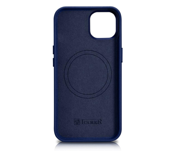 iCarer Leather Case do iPhone 14 Plus (MagSafe) niebieski 6975092685340 - 1201097 - zdjęcie 2